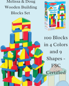 Melissa & Doug Wooden Building Blocks Set