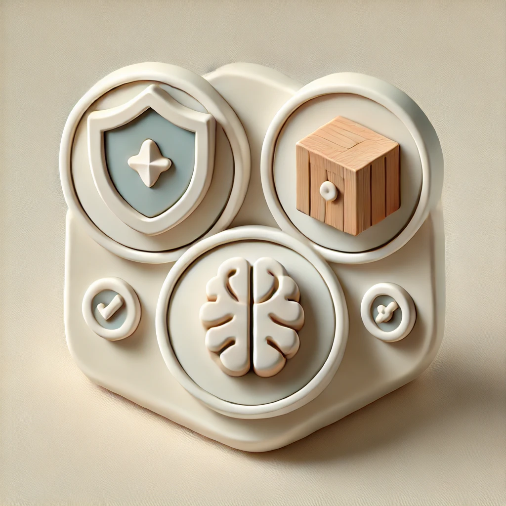 Icons representing safety, durability, and developmental benefits for choosing the best Christmas gifts for toddlers
